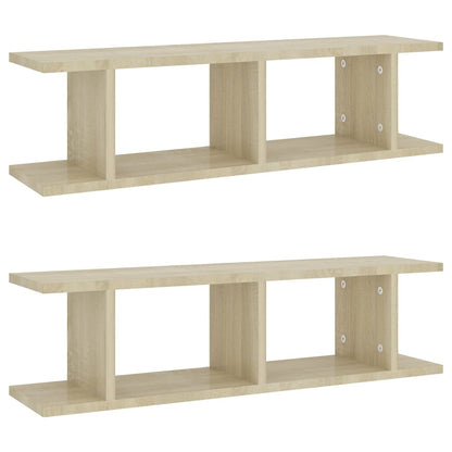 Vegghyller 2 stk sonoma eik 75x18x20 cm konstruert tre