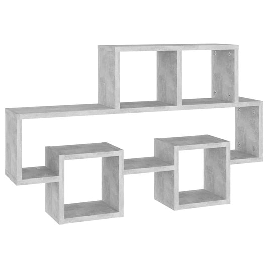 Bilformet vegghylle betonggrå 82x15x51 cm konstruert tre