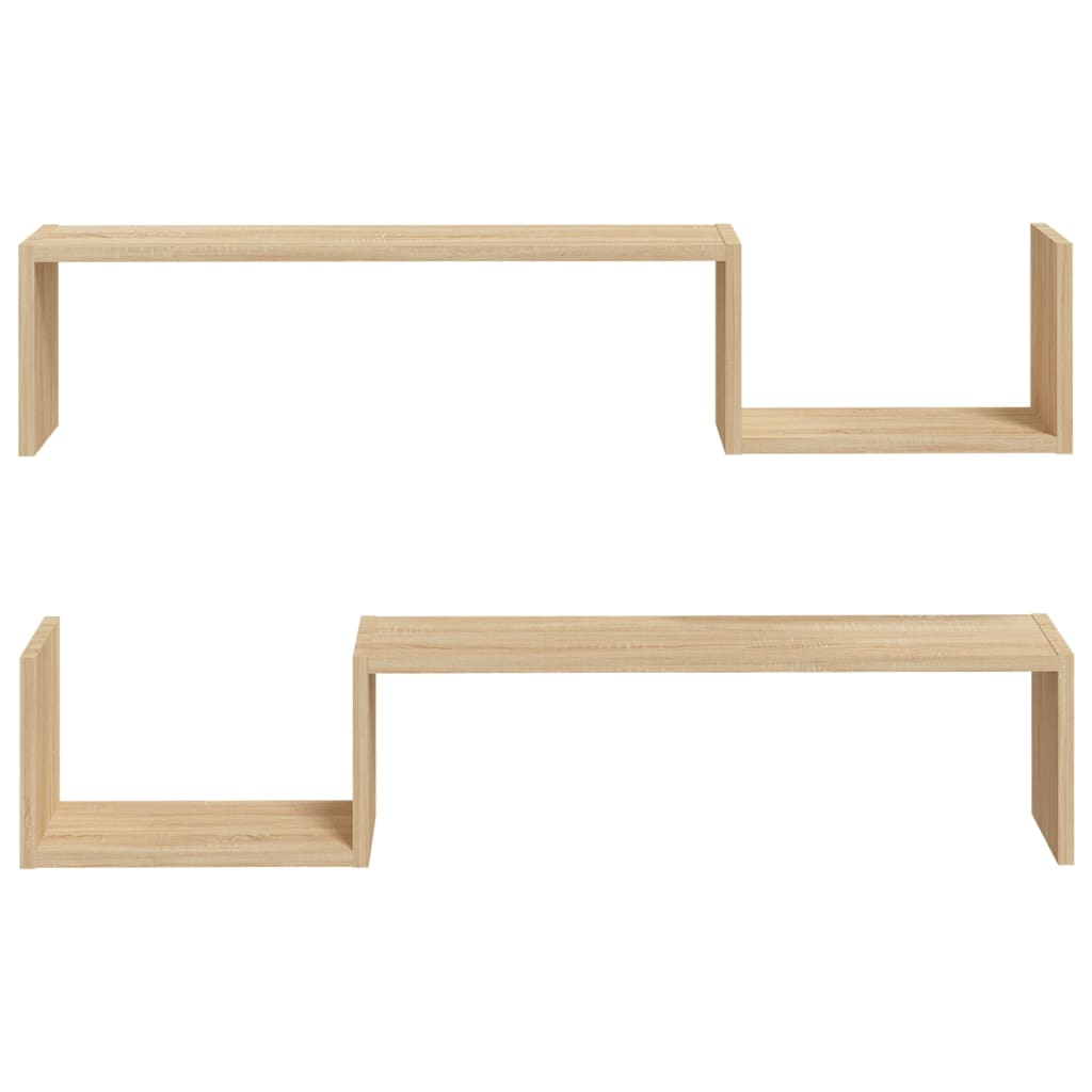 Vegghyller 2 stk sonoma eik 100x15x20 cm sponplate