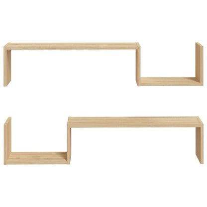 Vegghyller 2 stk sonoma eik 100x15x20 cm sponplate