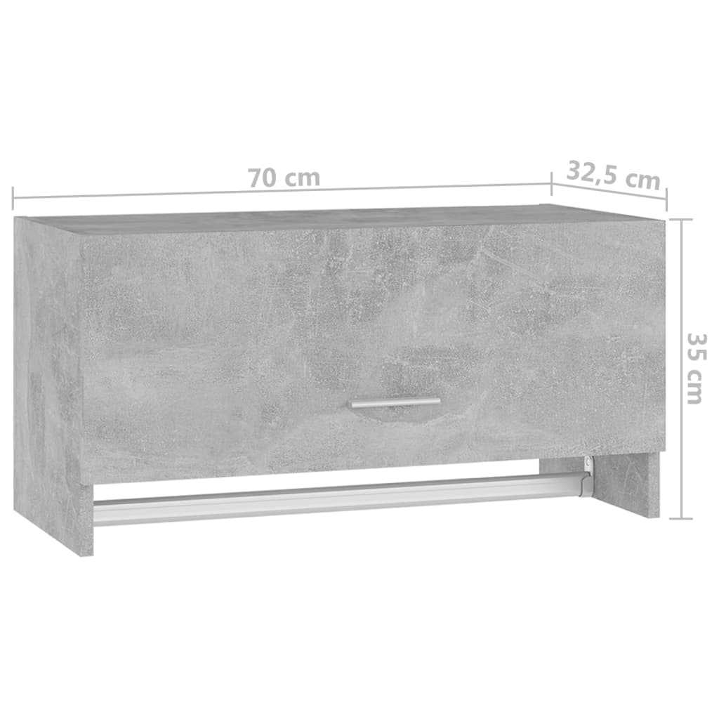 Garderobe betonggrå 70x32,5x35 cm konstruert tre