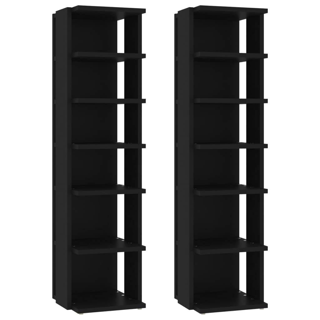 Skoskap svart 2 stk 27,5x27x102 cm