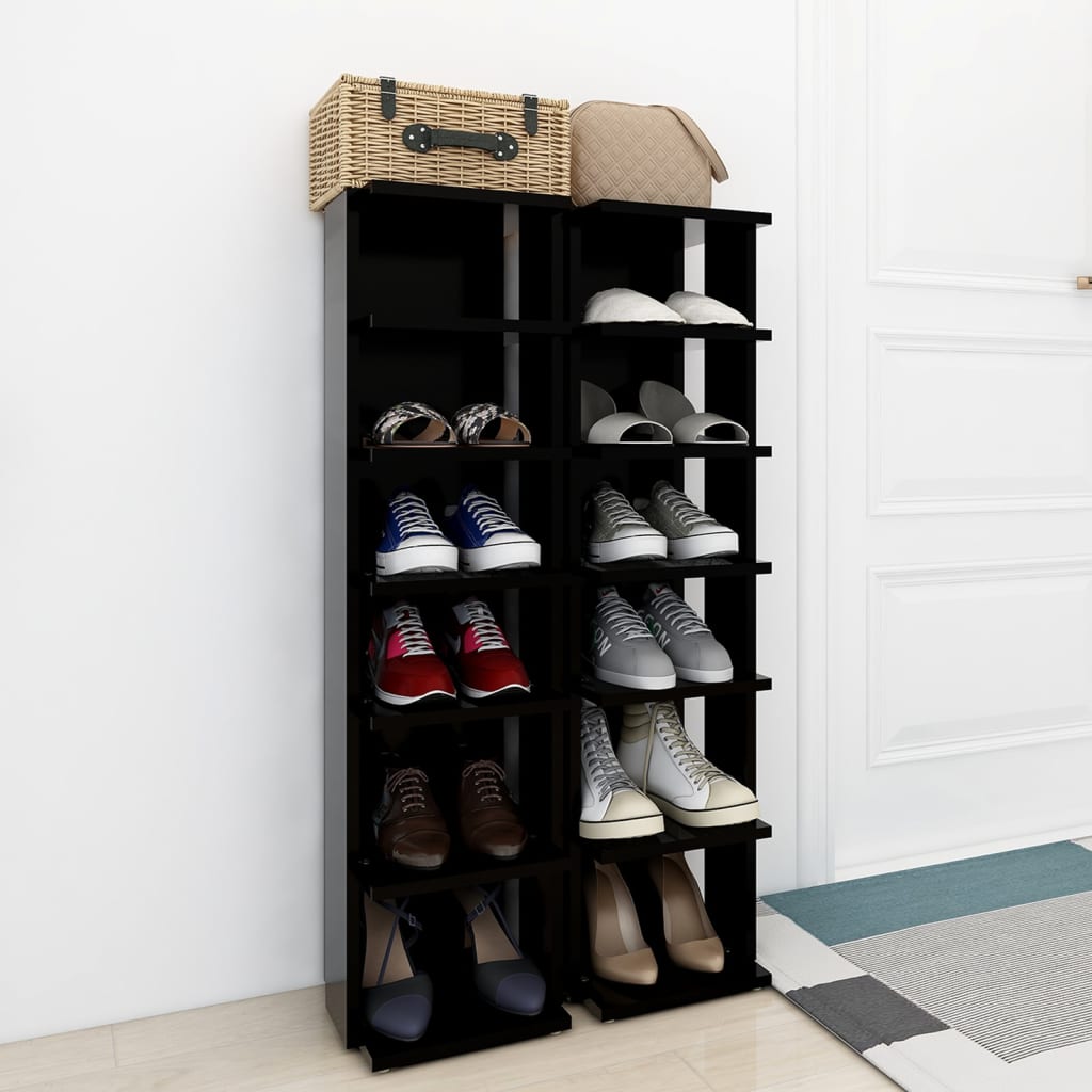 Skoskap svart 2 stk 27,5x27x102 cm