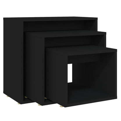 Stablebord 3 stk svart sponplate