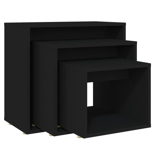 Stablebord 3 stk svart sponplate