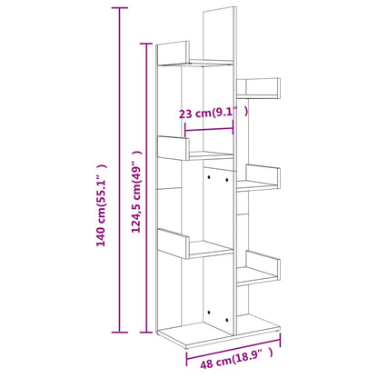 Bokhylle sonoma eik 48x25,5x140 cm konstruert tre