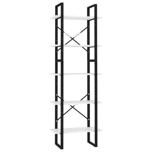 Bokhylle 5 nivåer hvit 60x30x175 cm konstruert tre
