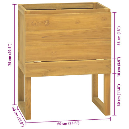 Baderomsskap 60x40x75 cm heltre teak
