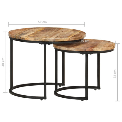 Stablebord 2 stk grovt mangotre