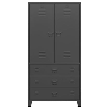 Garderobe antrasitt 90x50x180 cm metall