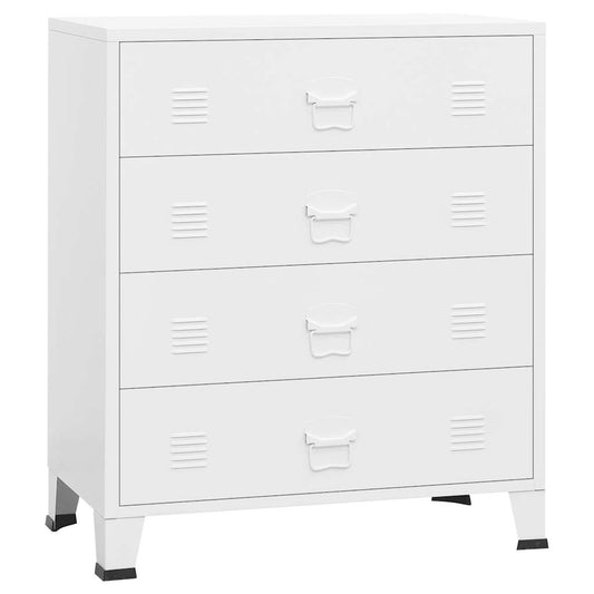 Industriell kommode hvit 78x40x93 cm metall