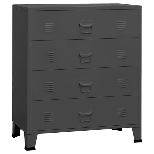 Industriell kommode antrasitt 78x40x93 cm metall
