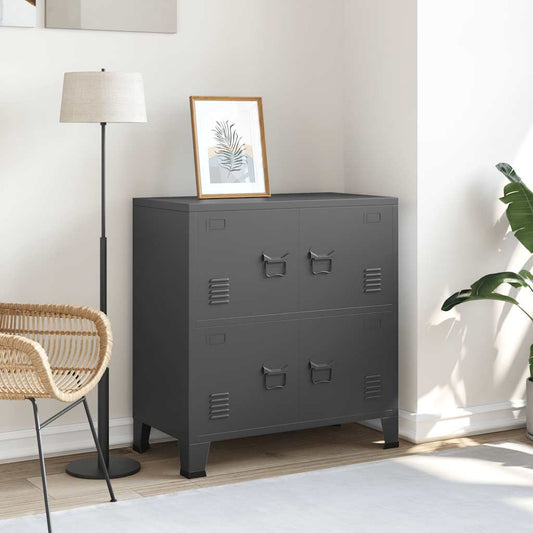 Industriell oppbevaringskiste antrasitt 75x40x80 cm stål