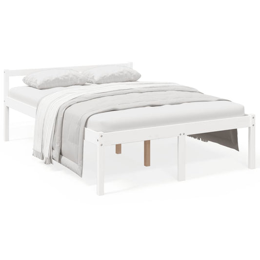 Sengeramme hvit 135x190 cm heltre furu