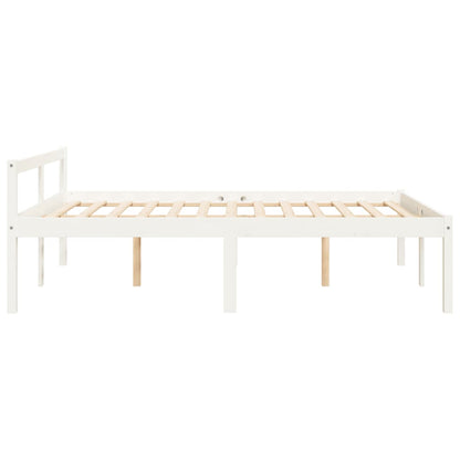 Sengeramme hvit 135x190 cm heltre furu