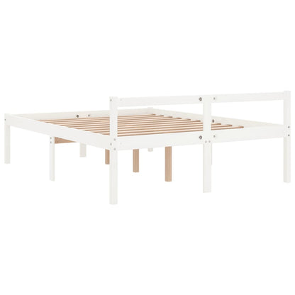 Sengeramme hvit 135x190 cm heltre furu
