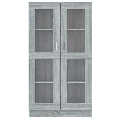 Vitrineskap grå sonoma 82,5x30,5x150 cm konstruert tre