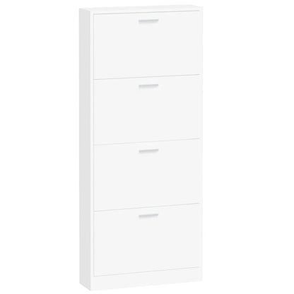 Skoskap hvit 59x17x150 cm konstruert tre