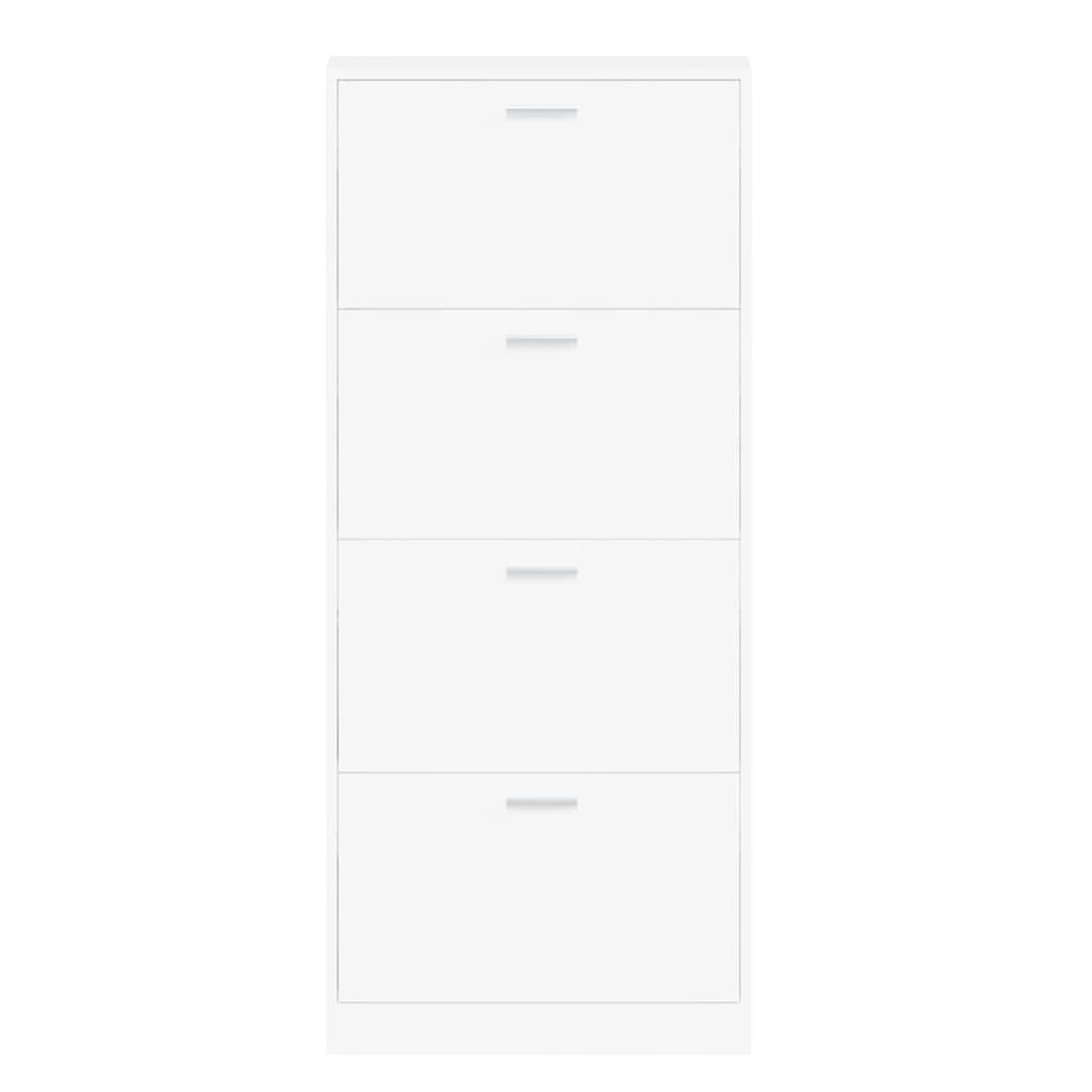Skoskap hvit 59x17x150 cm konstruert tre