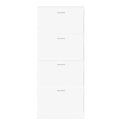 Skoskap hvit 59x17x150 cm konstruert tre