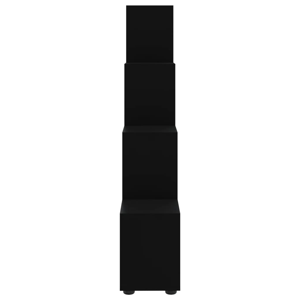 Bokhylle svart 142 cm konstruert tre
