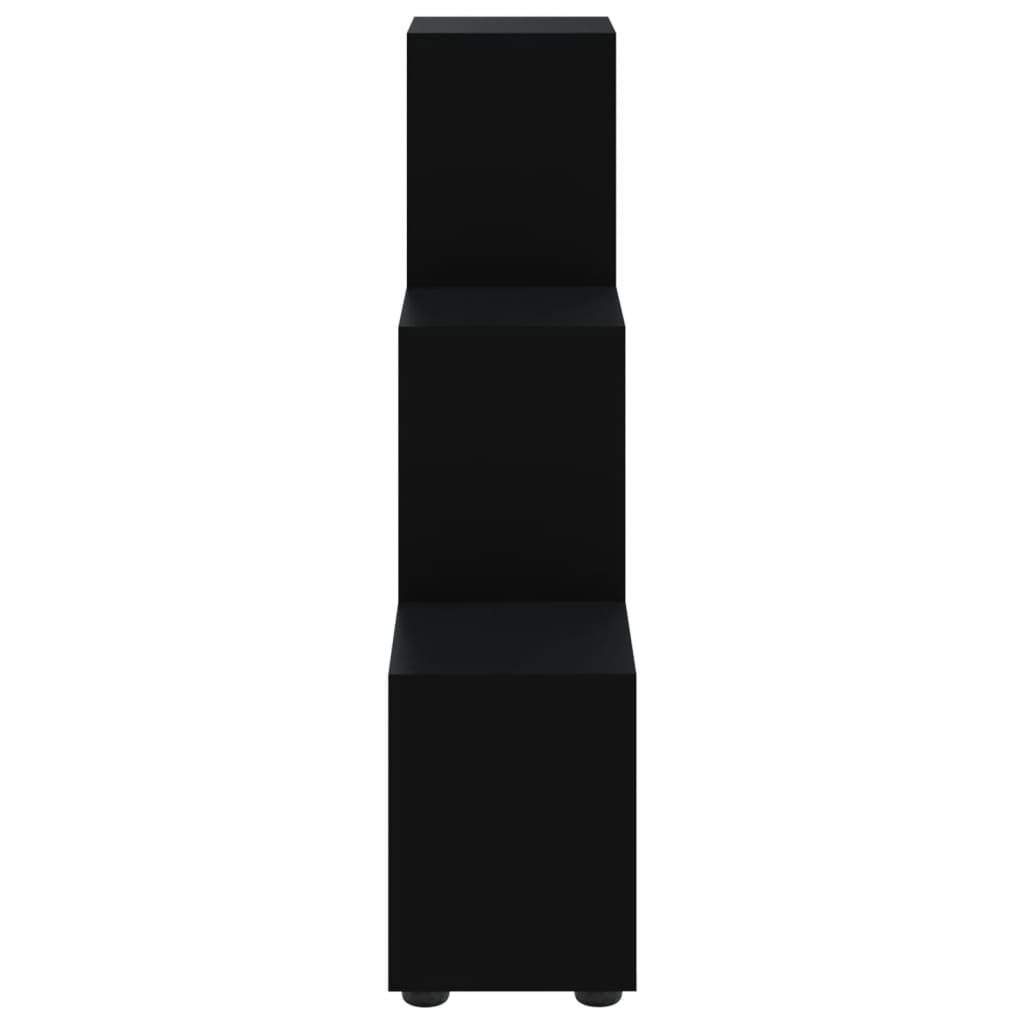 Bokhylle svart 107 cm konstruert tre