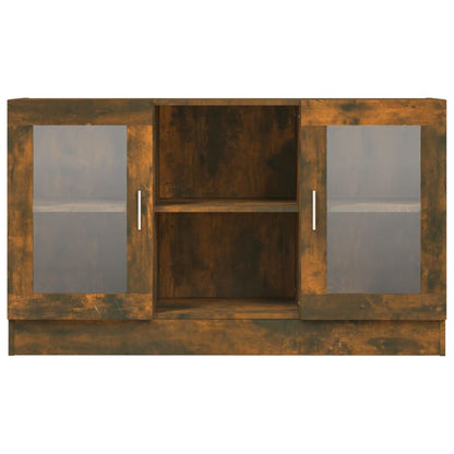 Vitrineskap røkt eik 120x30,5x70 cm konstruert tre