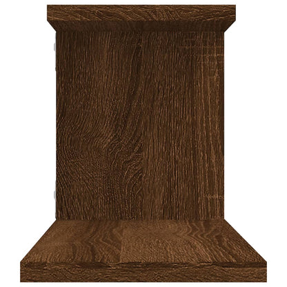 Veggmontert TV-hylle brun eik 125x18x23 cm konstruert tre