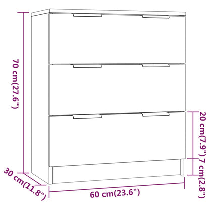 Skjenk brun eik 60x30x70 cm konstruert tre