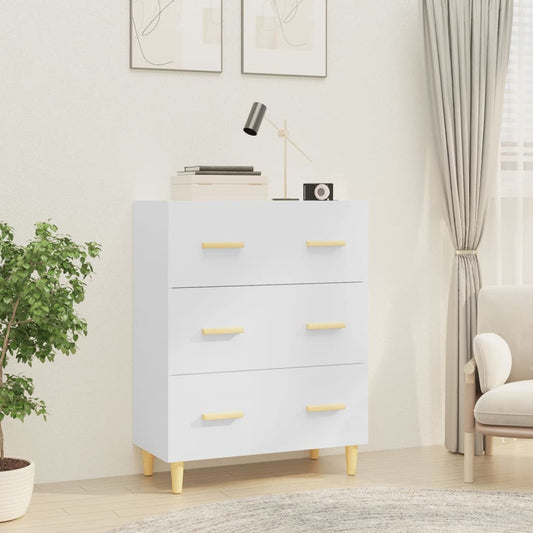 Skjenk høyglans hvit 70x34x90 cm konstruert tre