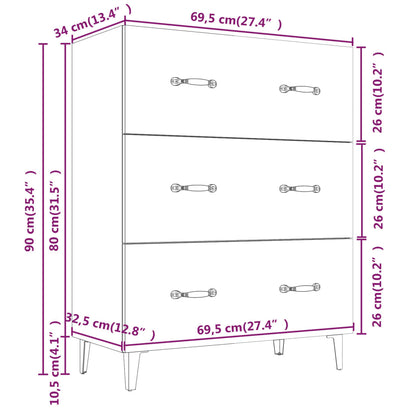Skjenk sonoma eik 69,5x34x90 cm konstruert tre