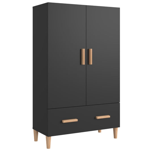 Vitrineskap svart 70x31x115 cm konstruert tre