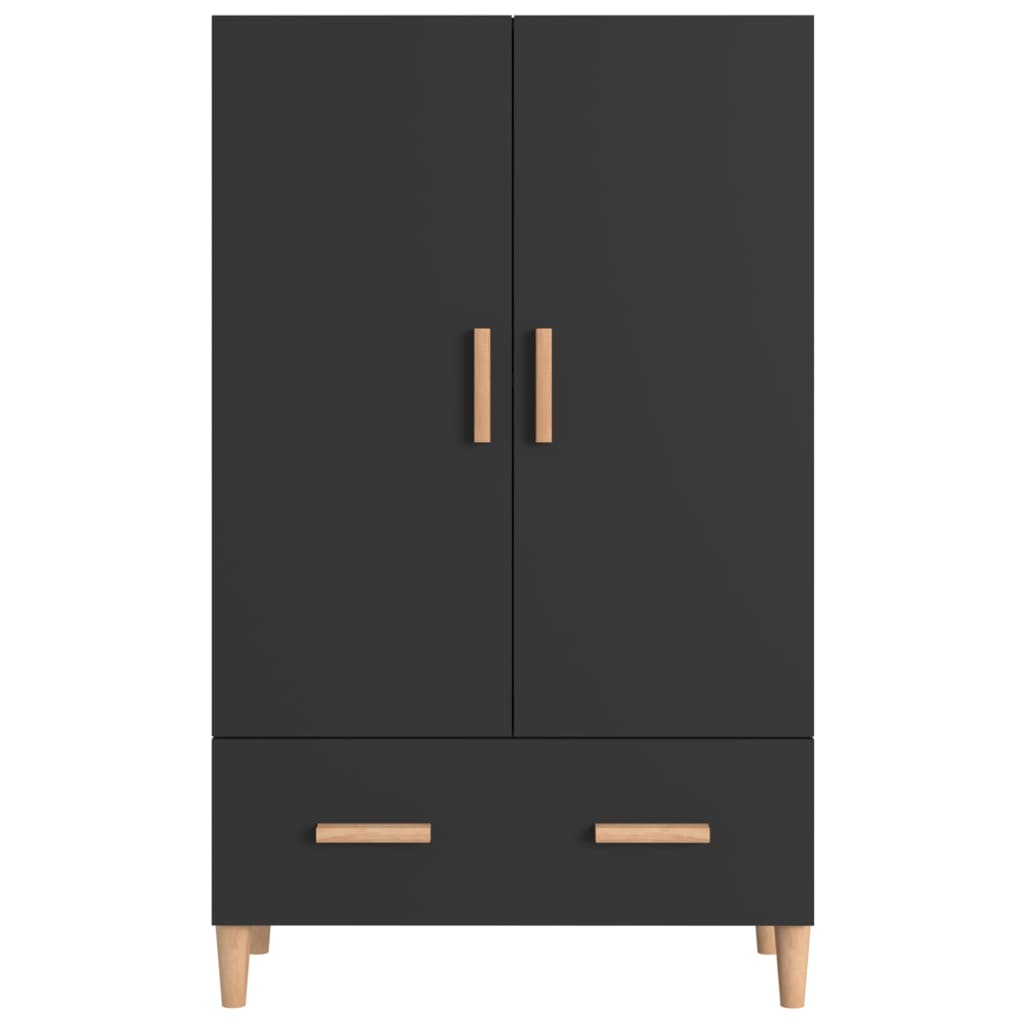 Vitrineskap svart 70x31x115 cm konstruert tre