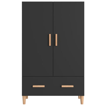 Vitrineskap svart 70x31x115 cm konstruert tre