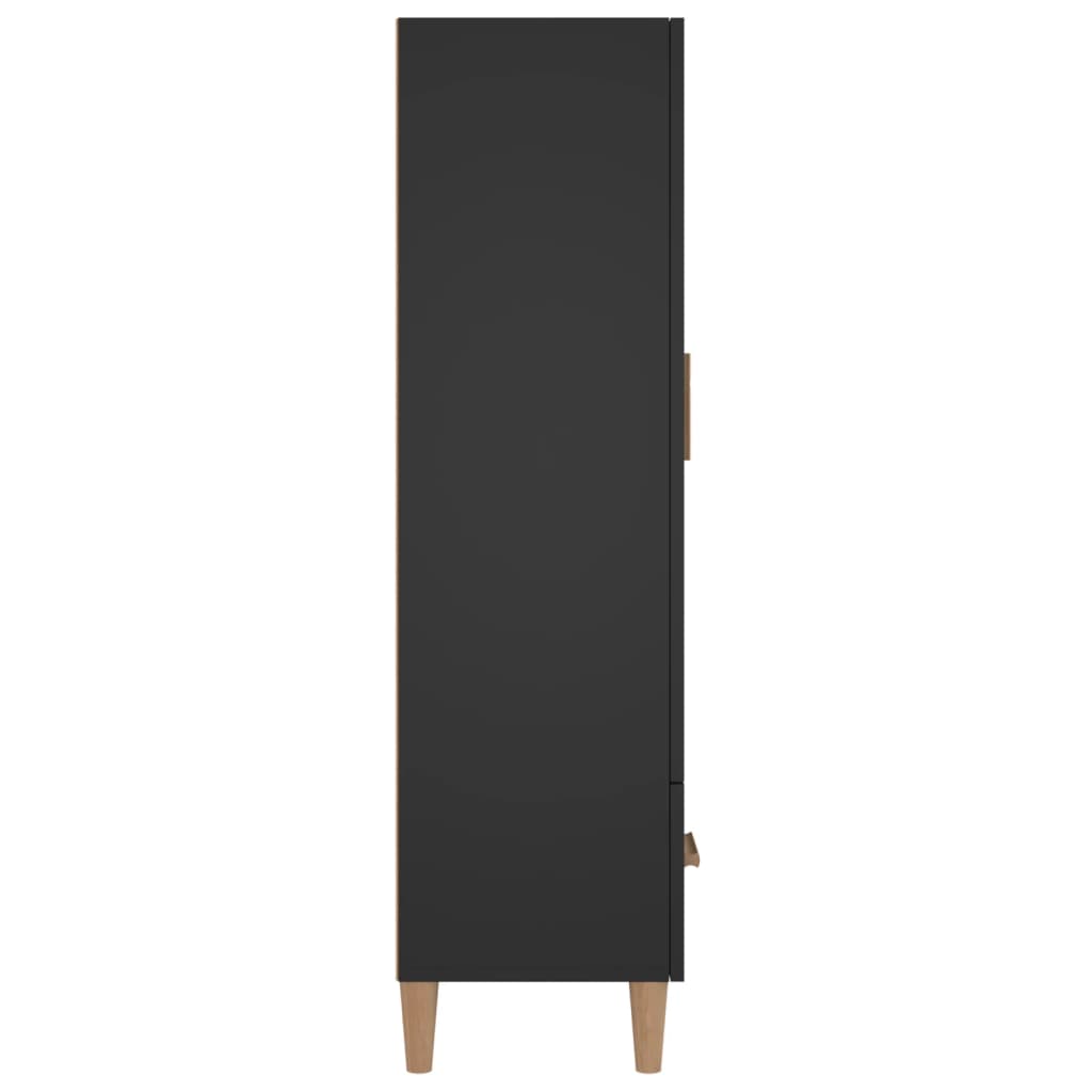 Vitrineskap svart 70x31x115 cm konstruert tre