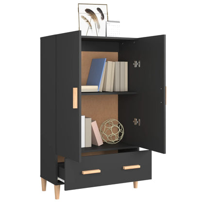 Vitrineskap svart 70x31x115 cm konstruert tre