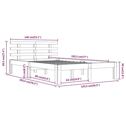 Sengeramme heltre 140x190 cm