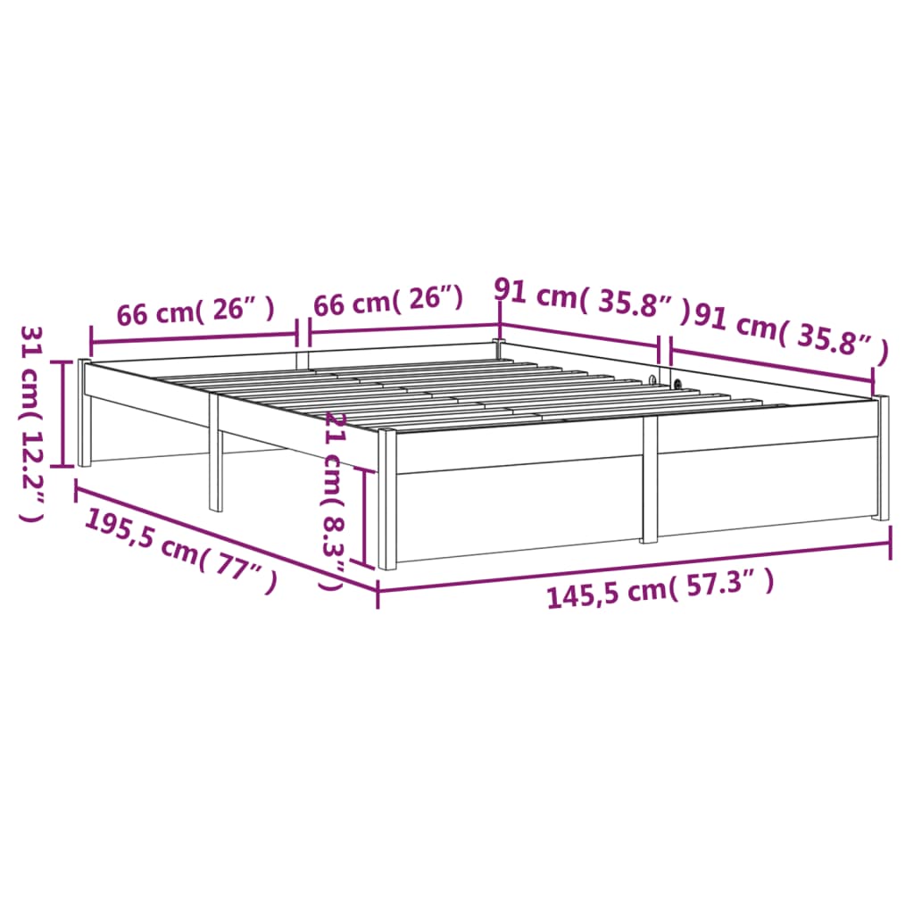 Sengeramme heltre 140x190 cm