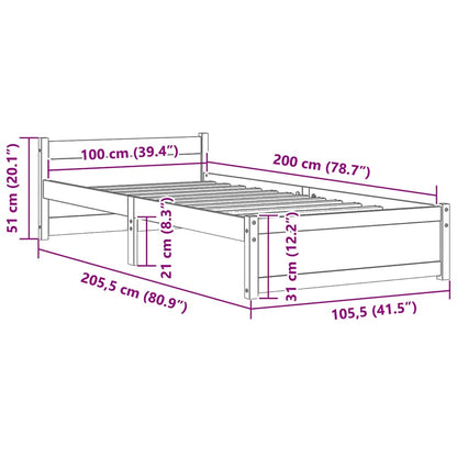 Sengeramme heltre 100x200 cm