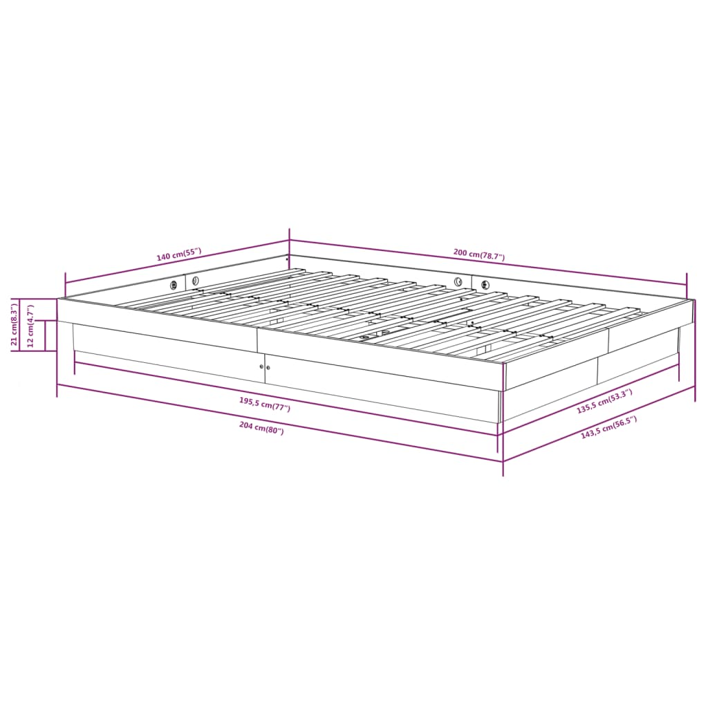 Sengeramme heltre 140x200 cm