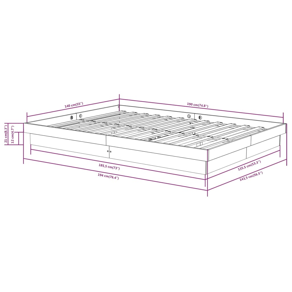 Sengeramme heltre 140x190 cm