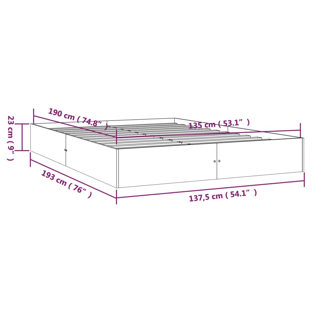 Sengeramme heltre 135x190 cm Double