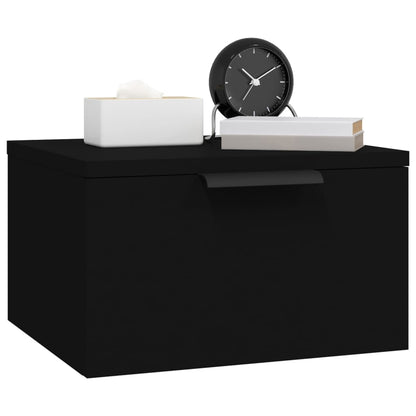 Veggmontert nattbord svart 34x30x20 cm
