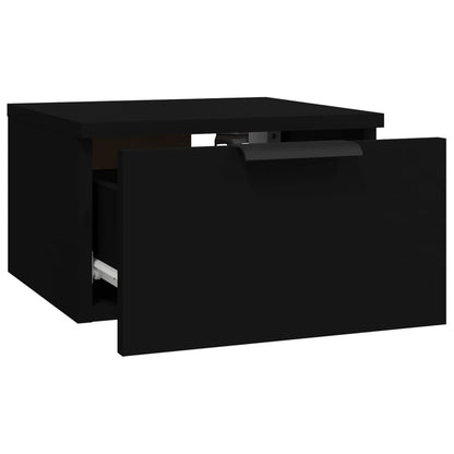 Veggmontert nattbord svart 34x30x20 cm