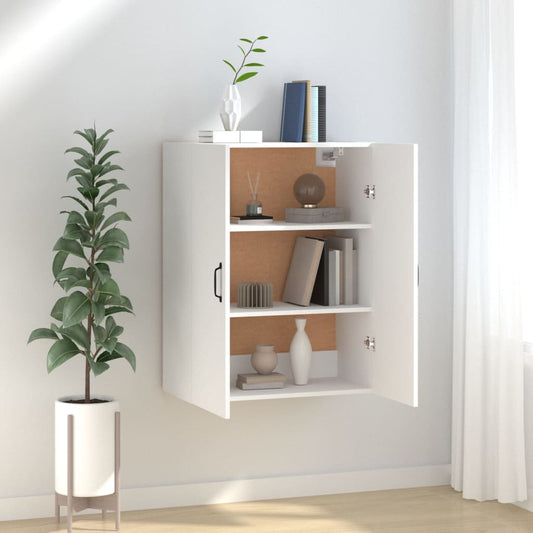 Veggskap hvit 69,5x34x90 cm konstruert tre