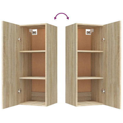 Veggskap sonoma eik 34,5x34x90 cm konstruert tre