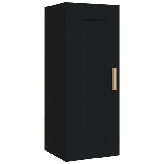 Veggskap svart 35x34x90 cm konstruert tre