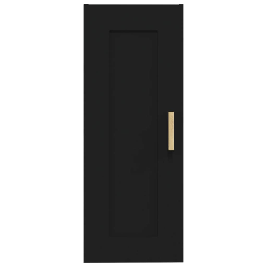 Veggskap svart 35x34x90 cm konstruert tre