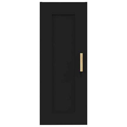 Veggskap svart 35x34x90 cm konstruert tre