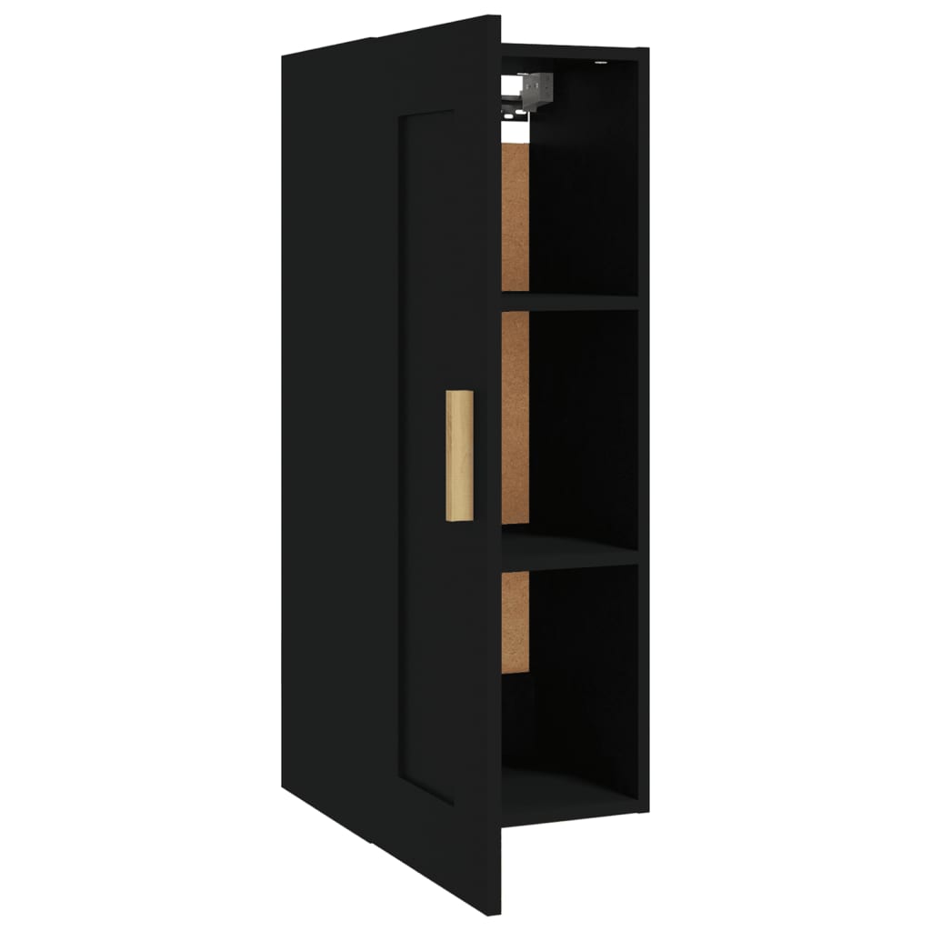 Veggskap svart 35x34x90 cm konstruert tre